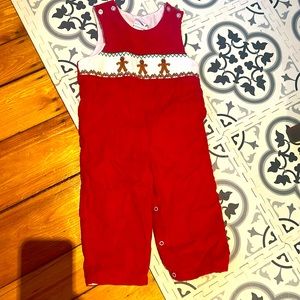 Holiday Romper - long pants with Gingerbread design
